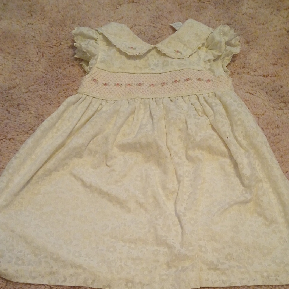 Cream Floral Baby Dress
